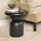 Hello Honey Round Mango Wood Accent Table with Stacked End Grain Base